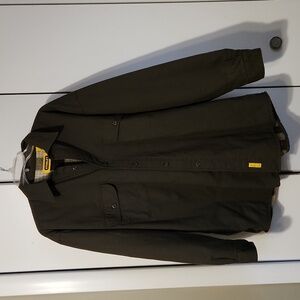 Stanley Plaid Fleece Lined Olive Green Shacket Shirt Jacket Men's Size Large